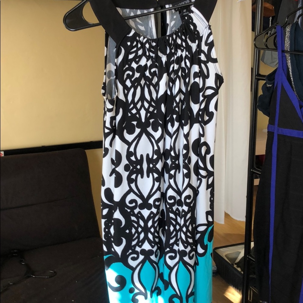 Blue and black dress